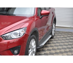 Бокові пороги Allmond Grey (2 шт., алюм) для Mazda CX-5 2012-2017 рр