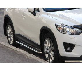 Бокові пороги KB001 (нерж) 60 мм для Mazda CX-3 2015- рр