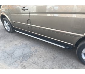 Бокові пороги Maya V1 (2 шт., алюміній) Коротка/Середня бази для Mercedes Viano 2004-2014 рр