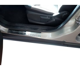 Накладки на пороги OmsaLine (4 шт, нерж) для Ford Courier 2014-2023 рр