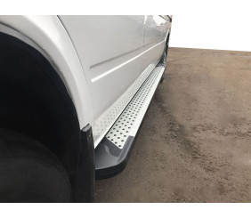 Бокові пороги Allmond Grey (2 шт., алюм.) Довга база для Mercedes Sprinter W901/902/903/904/905 1995-2006 рр