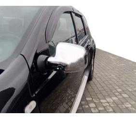 Накладки на дзеркала (2 шт) Carmos - Хромований пластик для Renault Logan I 2008-2013 рр