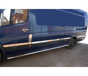 Молдинги на двері (нерж.) Довга база. Carmos - Турецька сталь для Mercedes Sprinter W906 2006-2018 рр