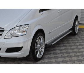 Бокові пороги Line (2 шт., Алюм.) Довга база для Mercedes Viano 2004-2014 рр