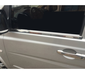 Молдинги стекол (2 шт., нерж) OmsaLine - Італійська нержавійка для Mercedes Vito W639 2004-2014 рр