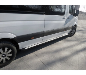 Бокові пороги DOT-Line (2 шт., Алюм.) довга база для Mercedes Sprinter W906 2006-2018 рр