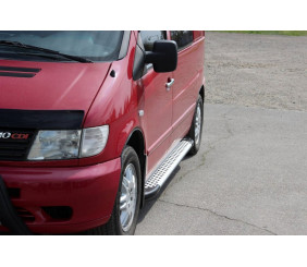 Бокові пороги Allmond Grey (2 шт., алюм.) для Mercedes Vito W638 1996-2003 рр