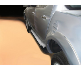 Бокові пороги Allmond Grey (2 шт., алюм) для Mitsubishi L200 2006-2015 рр