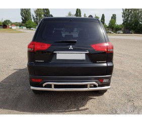 Задній захист AK002-2 (2 шт, нерж) для Mitsubishi Pajero Sport 2008-2015 рр