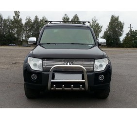 Кенгурятник QT006 (нерж.) 60 мм для Mitsubishi Pajero Wagon III 1999-2006 рр