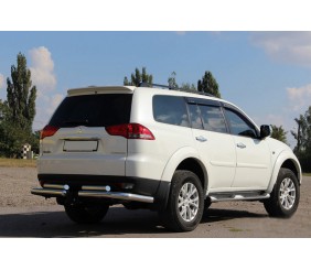 Задній захист AK003-Special (2 шт., нерж) для Mitsubishi Pajero Sport 2008-2015 рр