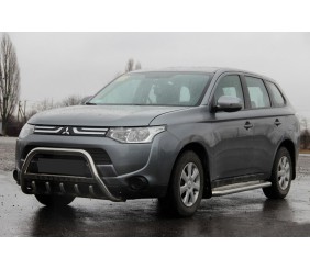 Кенгурятник WT004 (нерж.) для Mitsubishi Outlander 2012-2021 рр