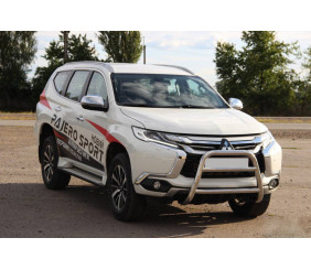 Кенгурятник WT022 (нерж) для Mitsubishi Pajero Sport 2015- рр
