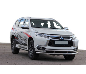 Передній захист ST016 (нерж) для Mitsubishi Pajero Sport 2015- рр
