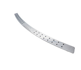 Накладка на задній бампер пряма (З чорними крапками, нерж) для Volkswagen Caddy 2004-2010 рр