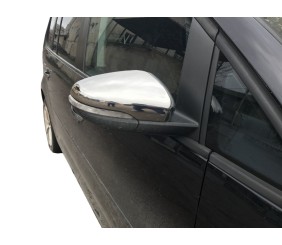 Накладки на дзеркала (2 шт, нерж) OmsaLine - Італійська нержавійка для Volkswagen Touran 2010-2015 рр