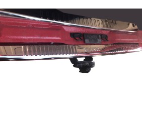 Накладка на задній бампер з загином (Omsa, нерж) Без напису, Глянцева для Mercedes Viano 2004-2014 рр