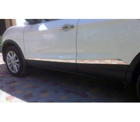 Молдинг дверний OmsaLine (4 шт, нерж.) Хром для Nissan Qashqai 2014-2021 рр