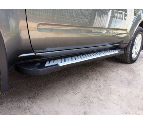Бокові пороги Allmond Grey (2 шт., алюм.) для Nissan Pathfinder R51 2005-2014 рр