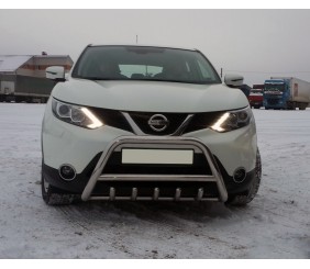 Кенгурятник WT003 (нерж) для Nissan Qashqai 2014-2021 рр