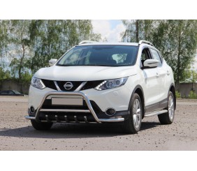 Кенгурятник WT003-Plus (нерж) для Nissan Qashqai 2014-2021 рр