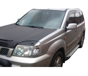 Бокові пороги Allmond Grey (2 шт., алюм.) для Nissan X-trail T30 2002-2007 рр