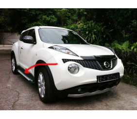 Бокові пороги Allmond Grey (2 шт., алюм.) для Nissan Juke 2010-2019 рр