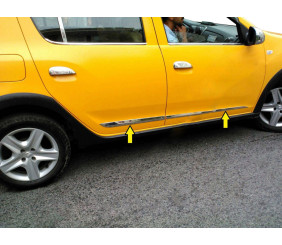 Молдинг дверний (4 шт, нерж) для Dacia Sandero 2013-2020 рр