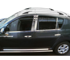 Молдинг дверних стійок (нерж.) для Dacia Sandero 2013-2020 рр