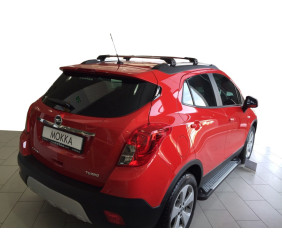 Бокові пороги Allmond Grey (2 шт., алюміній) для Opel Mokka 2012-2021 рр