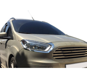 Вії на фари (2 шт., нерж) Carmos - Турецька сталь для Ford Courier 2014-2023 рр