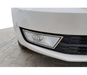 Накладки на ПТФ (2 шт) Carmos - Турецька сталь для Skoda Octavia III A7 2013-2019 рр