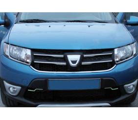 Накладки на решітку варіант 1 (4 шт., нерж.) для Dacia Sandero 2013-2020 рр