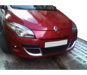 Накладки в бампер (2008-2012, 2 шт, під фарбування) для Renault Megane III рр