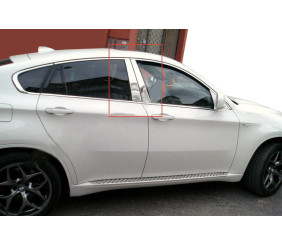 Молдинги на дверні стійки (нерж.) для BMW X6 E71 2008-2014 рр