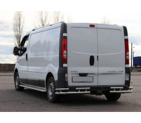 Задній захист AK003-Plus-2 (нерж) для Opel Vivaro 2001-2015 рр