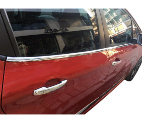 Молдинг скла (4 шт, нерж) для Peugeot 208 2012-2019 рр