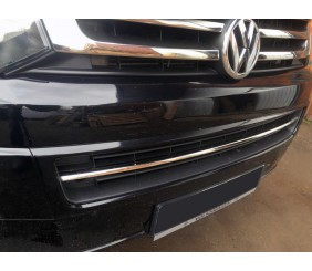 Накладка на решітку бампера (нерж) OmsaLine - Італійська нержавійка для Volkswagen T5 2010-2015 рр