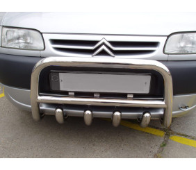 Кенгурятник QT006 (нерж.) 51 мм для Peugeot Partner 1996-2008 рр