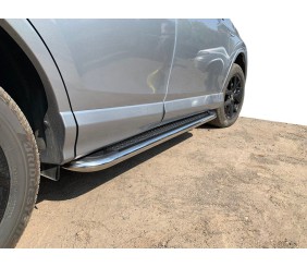 Бокові пороги Maydos V2 (2 шт., алюміній -2026 нерж) для Toyota Rav 4 2013-2018 рр