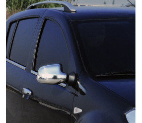 Накладки на дзеркала (2 шт) Carmos - Хромований пластик для Dacia Logan MCV 2004-2014 рр