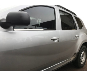 Молдинг скла (4 шт, нерж) OmsaLine - Італійська нержавійка для Renault Duster 2008-2017 рр