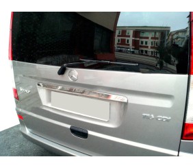 Накладка над номером (ляда, нерж) OmsaLine - Італійська нержавійка для Mercedes Viano 2004-2014 рр