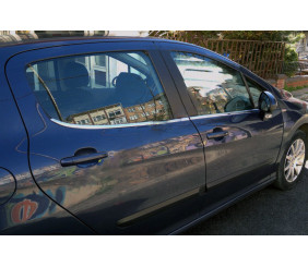 Молдинг скла (4 шт, нерж) для Peugeot 308 2007-2013 рр