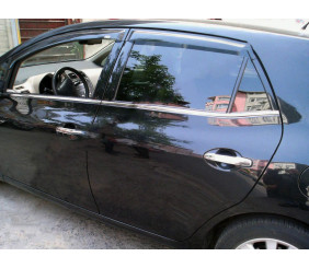Молдинг скла (4 шт, нерж) OmsaLine - Італійська нержавійка для Toyota Auris 2007-2012 рр