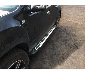 Бокові пороги Sunrise (2 шт., Алюміній) для Dacia Duster 2008-2018 рр