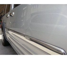 Накладки на молдинги на двері (4 шт, нерж.) Довга, OmsaLine - Італійська нержавійка для Ford Connect 2002-2006 рр