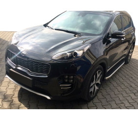 Бокові пороги BlackLine (2 шт, алюміній) для Kia Sportage 2010-2015 рр
