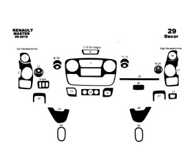 Накладки на панель (велика комплектація) Алюміній для Nissan NV400 2010-2024 рр