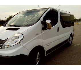 Накладки на дзеркала (2 шт.) Carmos - Турецька сталь для Opel Vivaro 2001-2015 рр